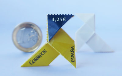 Correos origami stamp